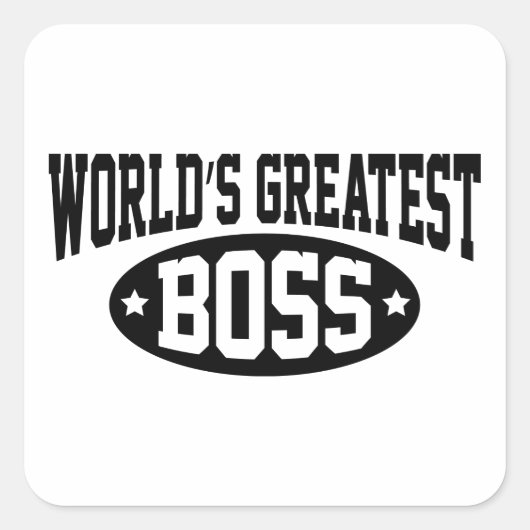 Der größte Boss der Welt Quadratischer Aufkleber (Vorderseite)