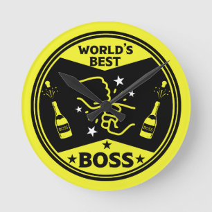 Der größte Boss der Welt Runde Wanduhr
