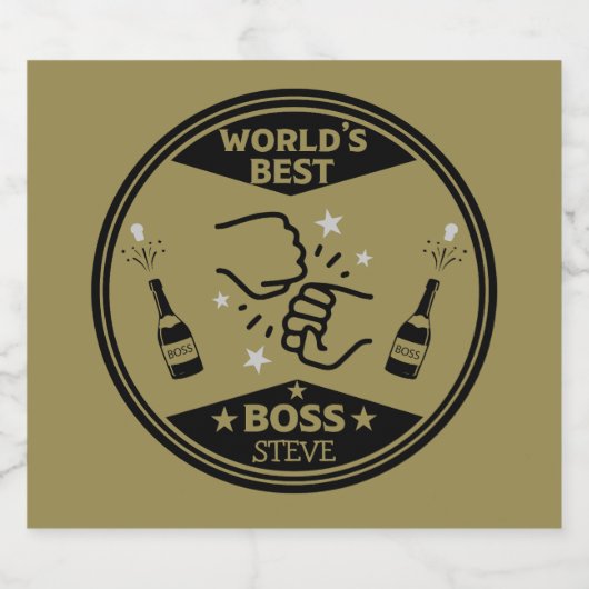 Der größte Boss der Welt Schaumweinetikett (Einzelnes Label)