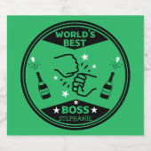 Der größte Boss der Welt Schaumweinetikett (Einzelnes Label)