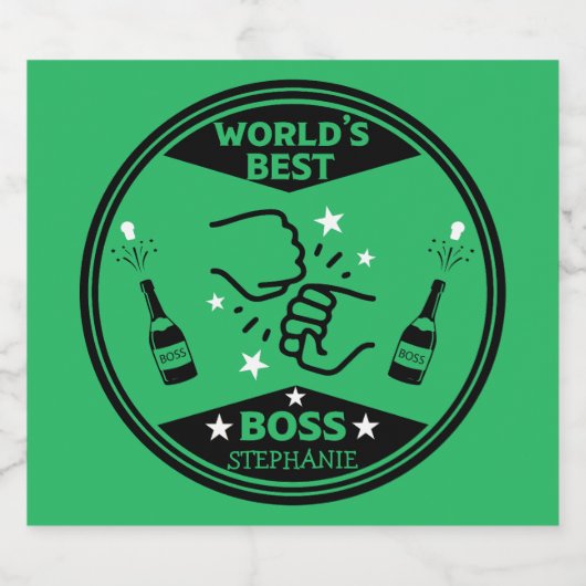 Der größte Boss der Welt Schaumweinetikett (Einzelnes Label)