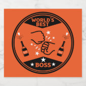 Der größte Boss der Welt Schaumweinetikett (Einzelnes Label)