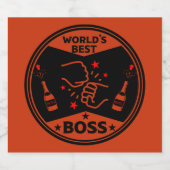 Der größte Boss der Welt Schaumweinetikett (Einzelnes Label)