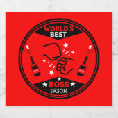 Der größte Boss der Welt Schaumweinetikett (Einzelnes Label)