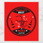 Der größte Boss der Welt Weinetikett (Einzelnes Label)