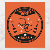 Der größte Boss der Welt Weinetikett (Einzelnes Label)