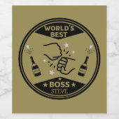 Der größte Boss der Welt Weinetikett (Einzelnes Label)