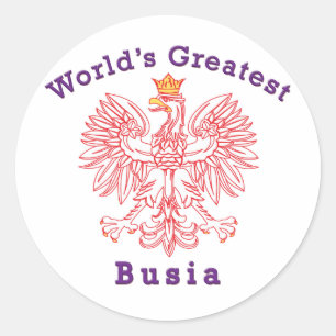 Der größte Busia-Adler der Welt Runder Aufkleber