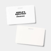 Der größte Deacon der Welt Ausweis (Vorder- & Rückseite)
