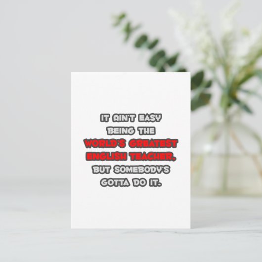 Der größte Englischlehrerwitz der Welt Postkarte (Stehend Vorderseite)
