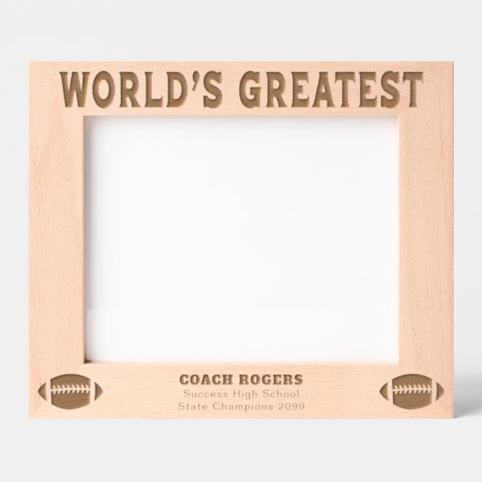 Der größte Fußballtrainer der Welt Geätzte Rahmen (Vorderseite)