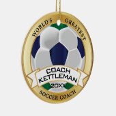 Der größte Fußballtrainer der Welt: Grün, Blau, We Keramik Ornament (Rechts)