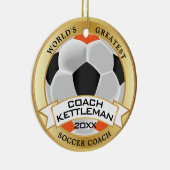 Der größte Fußballtrainer der Welt - Orange, Schwa Keramik Ornament (Rechts)