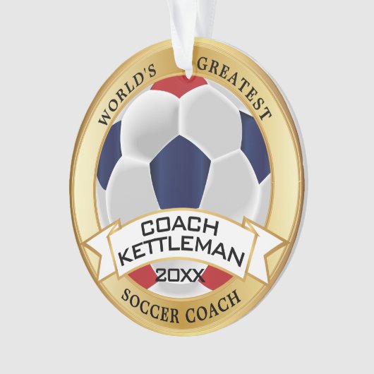 Der größte Fußballtrainer der Welt: rot, weiß, bla Ornament (Vorderseite)