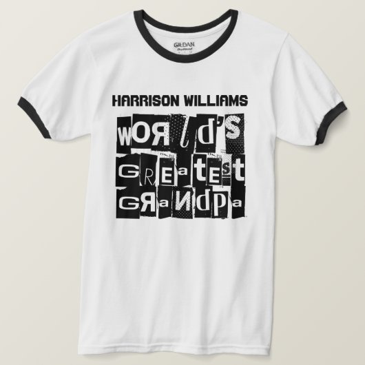 Der größte Großvater Cooler moderner Schwarzer Tex T-Shirt (Design vorne)