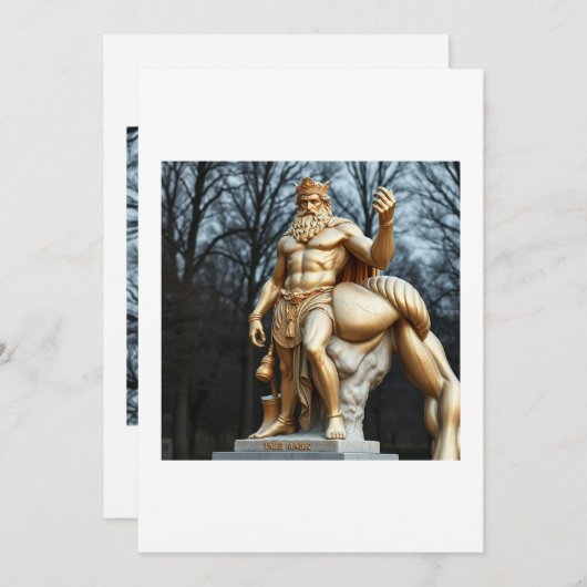 Der größte Held aller Zeiten – Herkules in Gold Einladung (Vorne/Hinten)