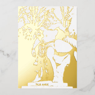 Der größte Held aller Zeiten – Herkules in Gold Folieneinladung