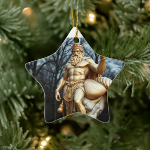 Der größte Held aller Zeiten – Herkules in Gold Keramik Ornament