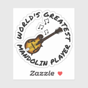 Der größte Mandolin-Spieler der Welt, der sich als Aufkleber
