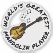 Der größte Mandolin-Spieler der Welt, der sich als Aufkleber (Vorderseite)