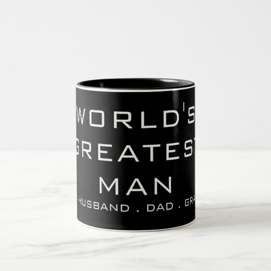 Der größte Mann der Welt - Sohn, Ehemann, Vater, O Zweifarbige Tasse (Mittel)