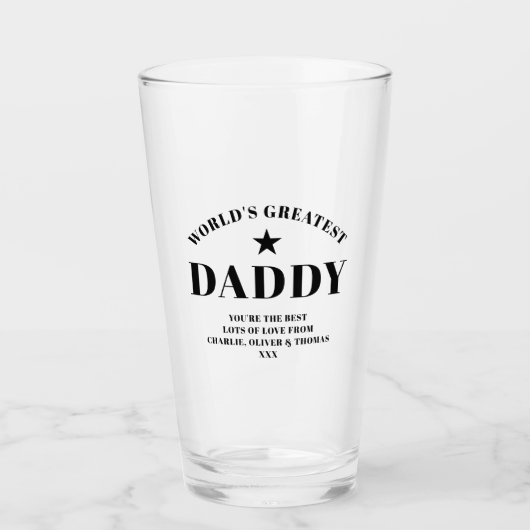 Der größte Personalisierte DADDY-Pint der Welt Glas (Vorderseite)