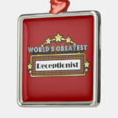 Der größte Rezeptionist der Welt Silbernes Ornament (Links)