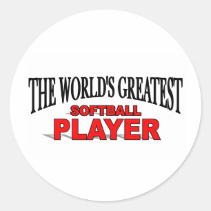Der größte Softball-Spieler der Welt Runder Aufkleber