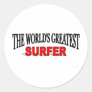 Der größte Surfer der Welt Runder Aufkleber