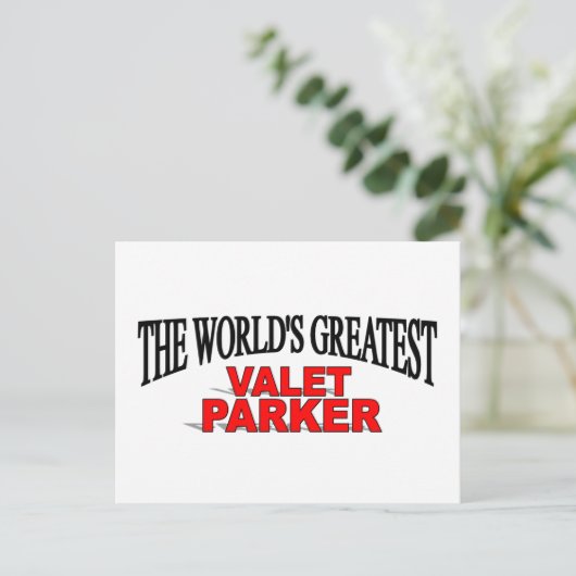 Der größte Valet Parker der Welt Postkarte (Stehend Vorderseite)