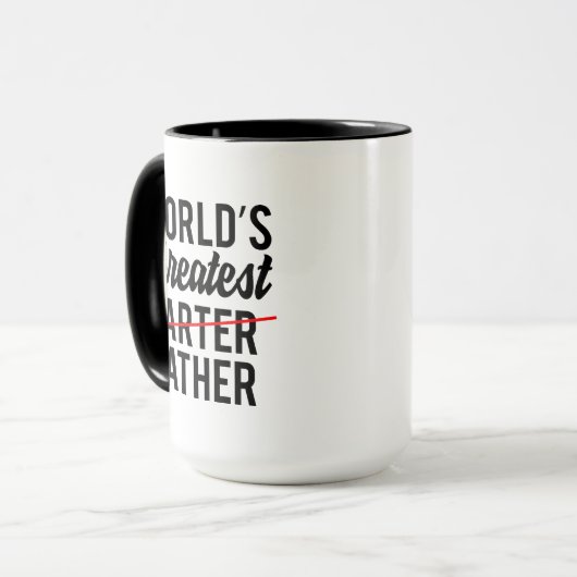 Der größte Vater der Funny World Tasse (Vorderseite Links)
