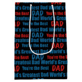 Der größte Vater der Welt Du bist der beste Mittlere Geschenktüte (Rückseite)