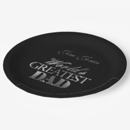 Der größte Vater der Welt Elegant Black Silver Gra Pappteller