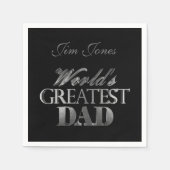 Der größte Vater der Welt Elegant Black Silver Gra Serviette (Vorderseite)