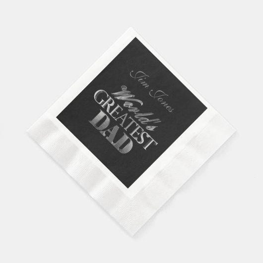 Der größte Vater der Welt Elegant Black Silver Gra Serviette (Ecke)