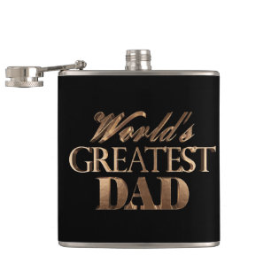 Der größte Vater der Welt - Elegante Schwarzgoldty Flachmann