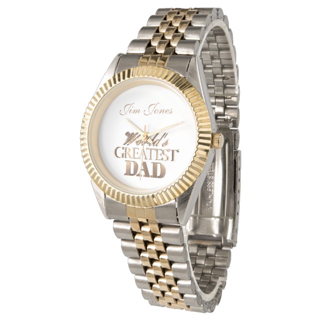 Der größte Vater der Welt - Elegante Typografie -  Armbanduhr (Schrägansicht)