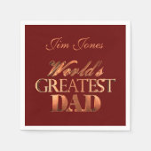 Der größte Vater der Welt: Eleganter, roter Metall Serviette (Vorderseite)