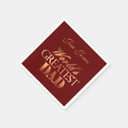 Der größte Vater der Welt: Eleganter, roter Metall Serviette (Ecke)