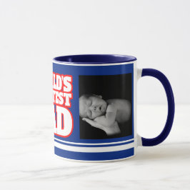 Der größte Vater der Welt fügt 2 Fotos blaue Tasse
