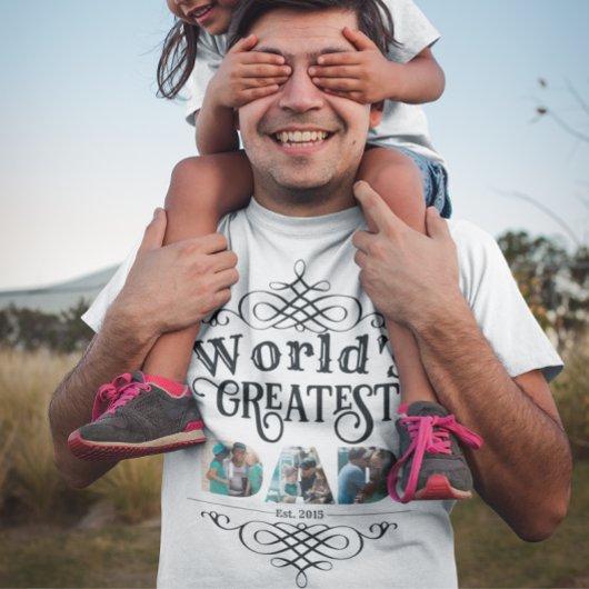 Der größte VATER der Welt mit 3 Fotoframes T-Shirt