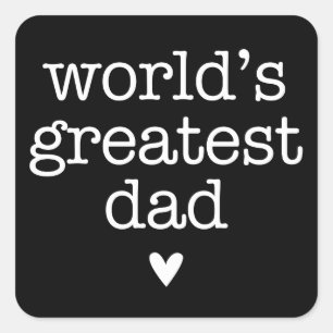 Der größte Vater der Welt mit dem Herzvatertag Quadratischer Aufkleber