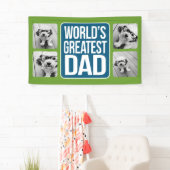 Der größte Vater der Welt - Navy Blue und Lime Gre Banner (Insitu)