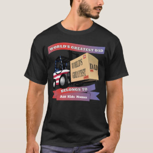 Der größte Vater der Welt Personalisiert USA Gabel T-Shirt