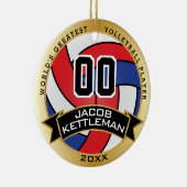 Der größte 🏐 Volleyball-Spieler der Welt Keramik Ornament (Rechts)