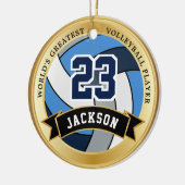 Der größte Volleyballspieler der Welt - Blau, Grau Keramik Ornament (Links)