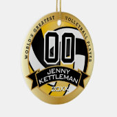 Der größte Volleyballspieler der Welt - Gelb Keramik Ornament (Rechts)