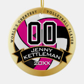 Der größte Volleyballspieler der Welt - Hot Pink Keramik Ornament (Vorne)
