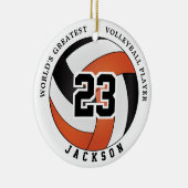 Der größte Volleyballspieler der Welt, Orange & Bl Keramik Ornament (Rechts)