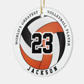 Der größte Volleyballspieler der Welt, Orange & Bl Keramik Ornament (Links)